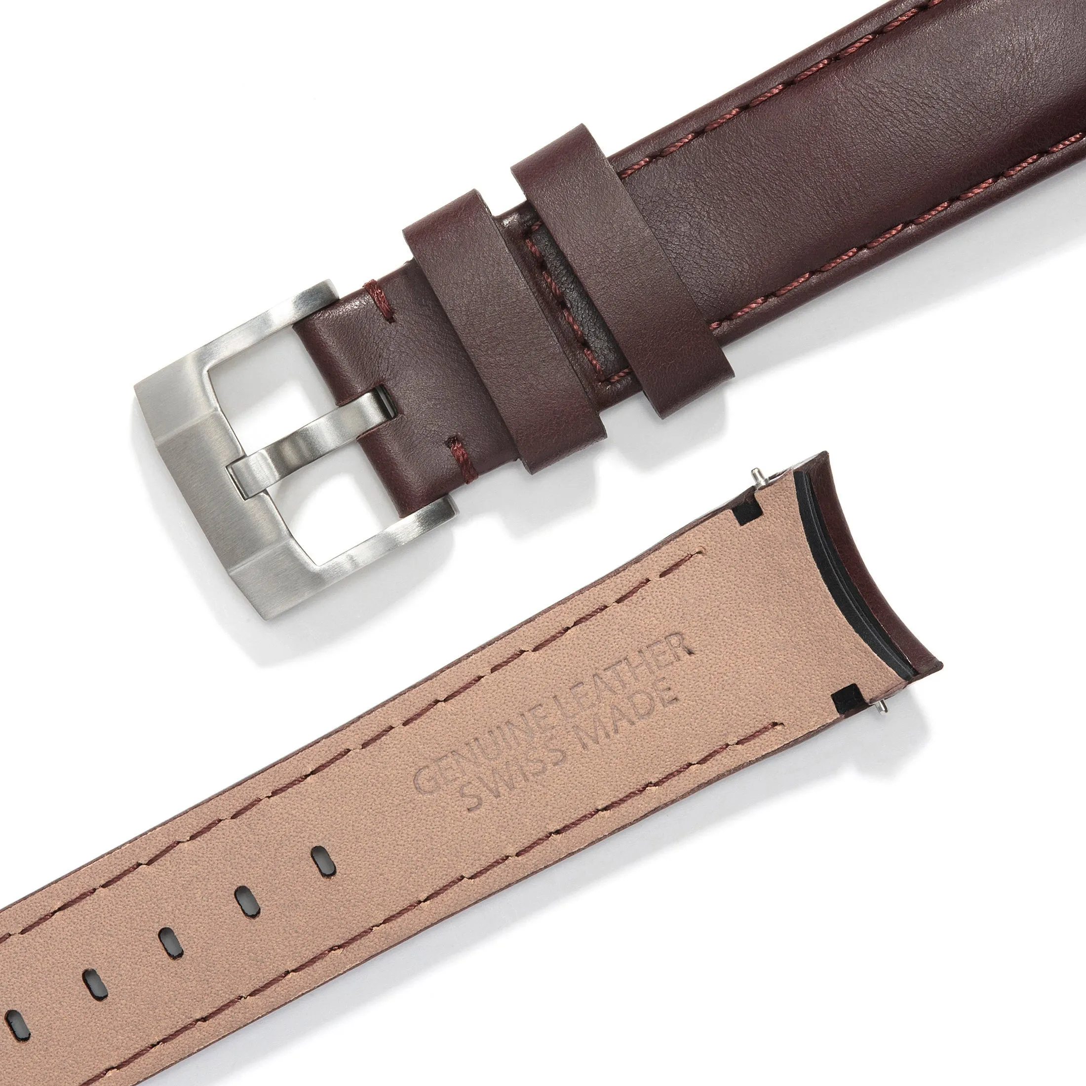 Curved End Leather Strap for Rolex Submariner Ceramic with Tang Buckle