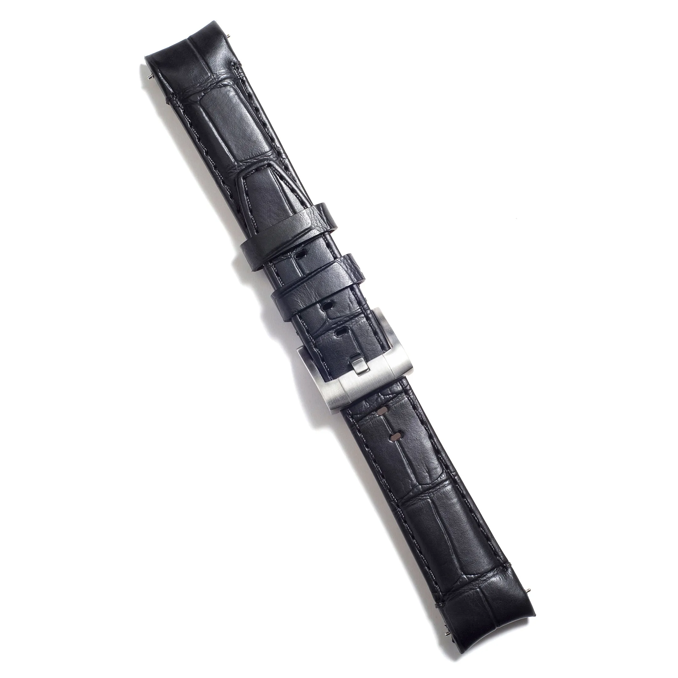 Curved End Leather Strap for Rolex Submariner Ceramic with Tang Buckle