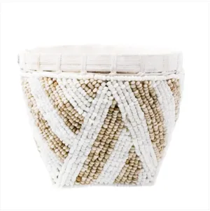 D Bamboo beaded trinket basket