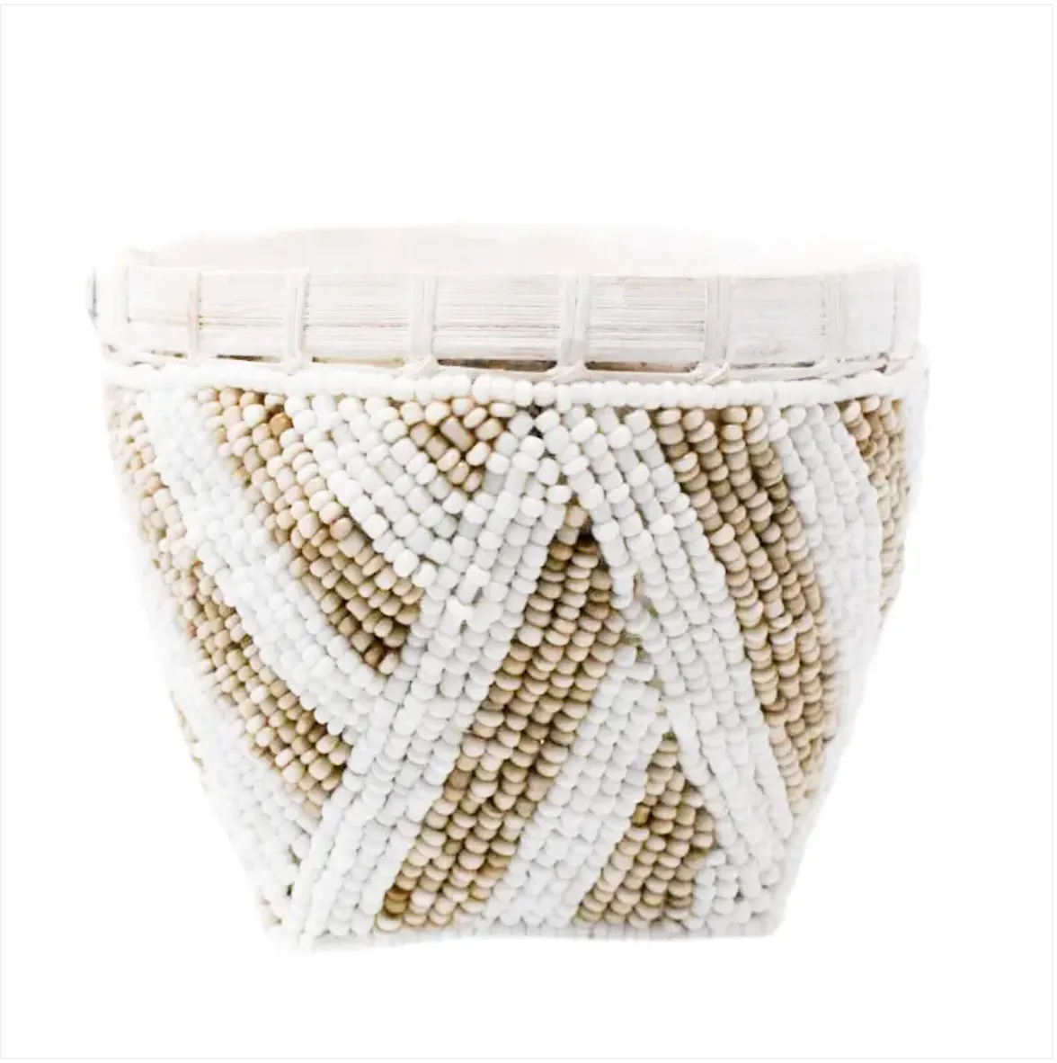 D Bamboo beaded trinket basket