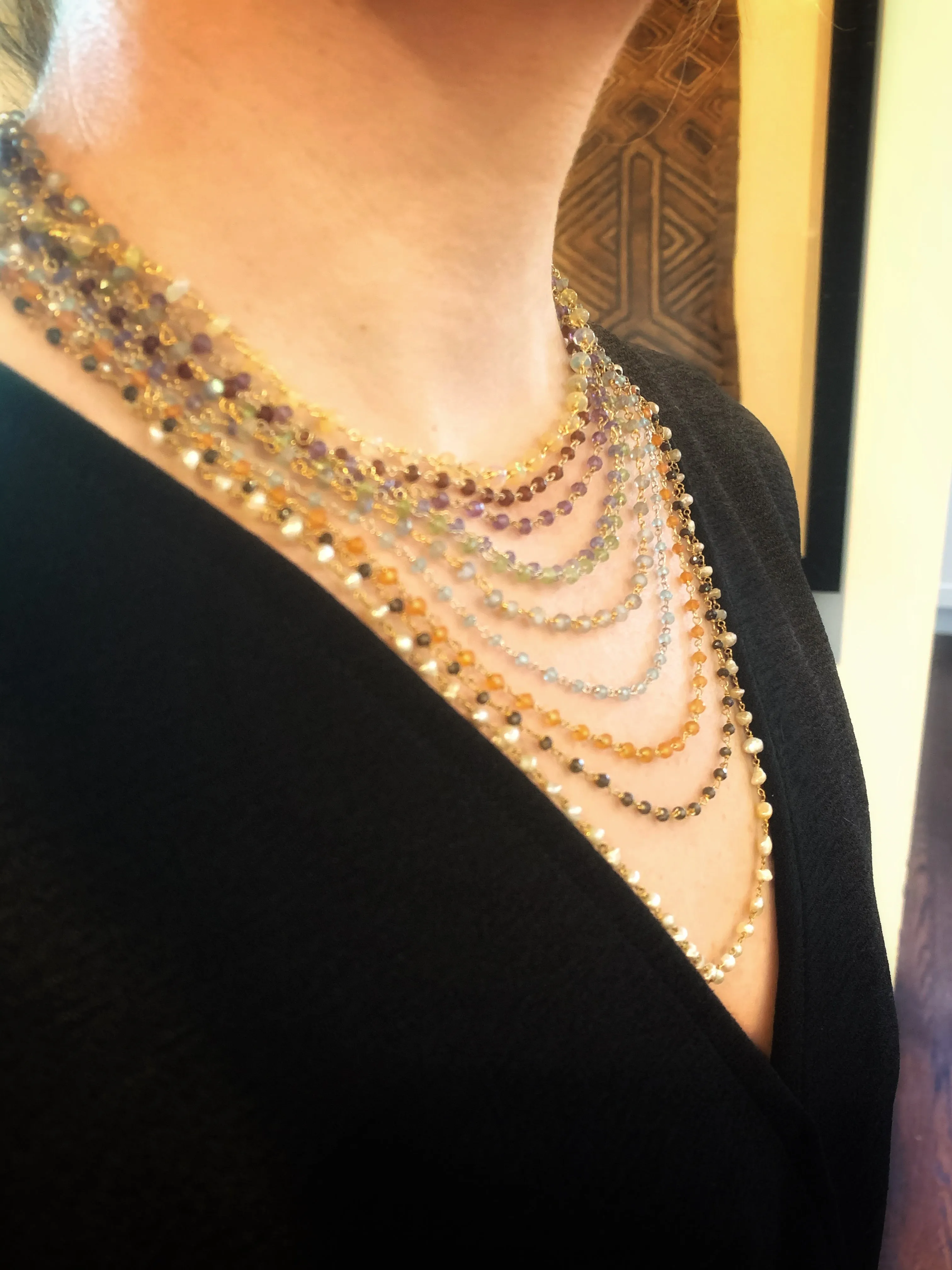 Deep Red Garnets on Gold or Silver