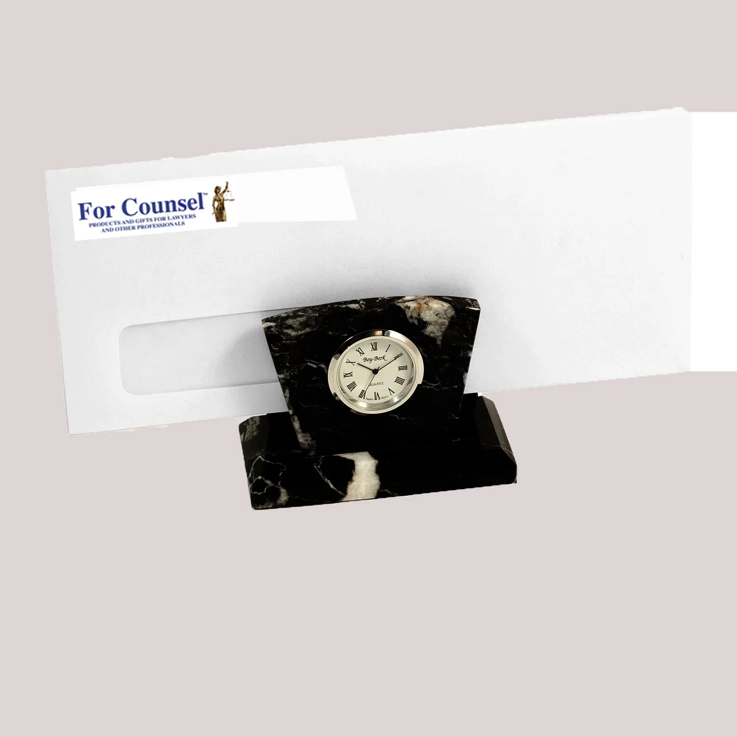 Desk Sets - Set of 3 - Bookends, Clock, and Paperweight (Caduceus) - Item #0746D