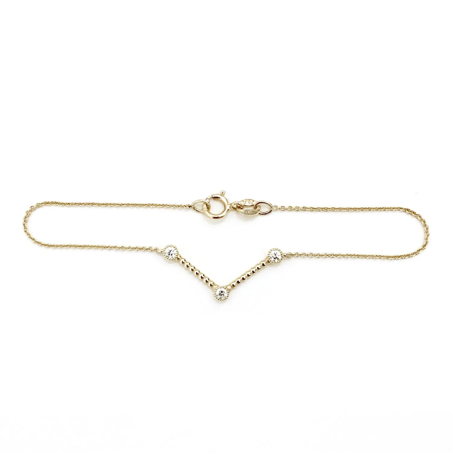 Diamond Bezel Beaded Bracelet