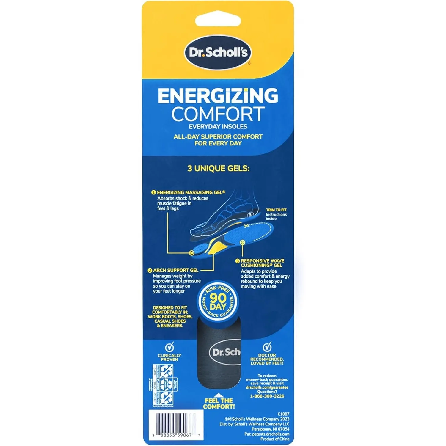 Dr. Scholl’s Energizing Comfort Massaging Gel Insoles All-Day Comfort that Allows You to Stay on Your Feet Longer (for Women's 6-10, also Available for Men's 8-14)