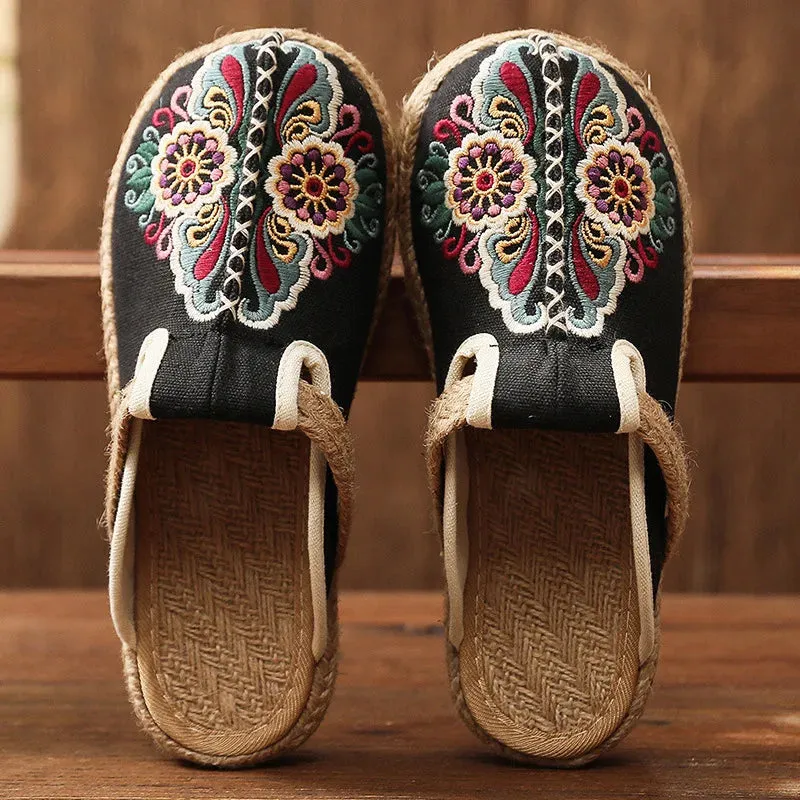 Embroidered Skull Espadrilles