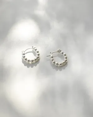 EMI Beaded Hoops in Silver