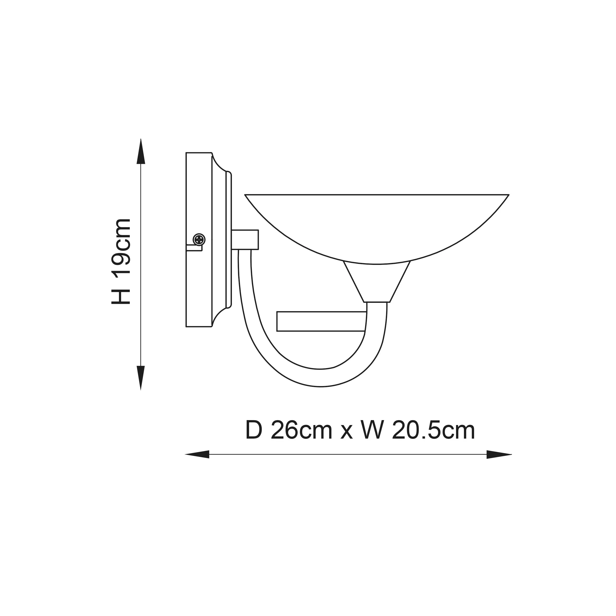 Endon CAGNEY-1WBAB Cagney 1lt Wall Antique brass plate & white glass 33W G9 clear capsule (Required)