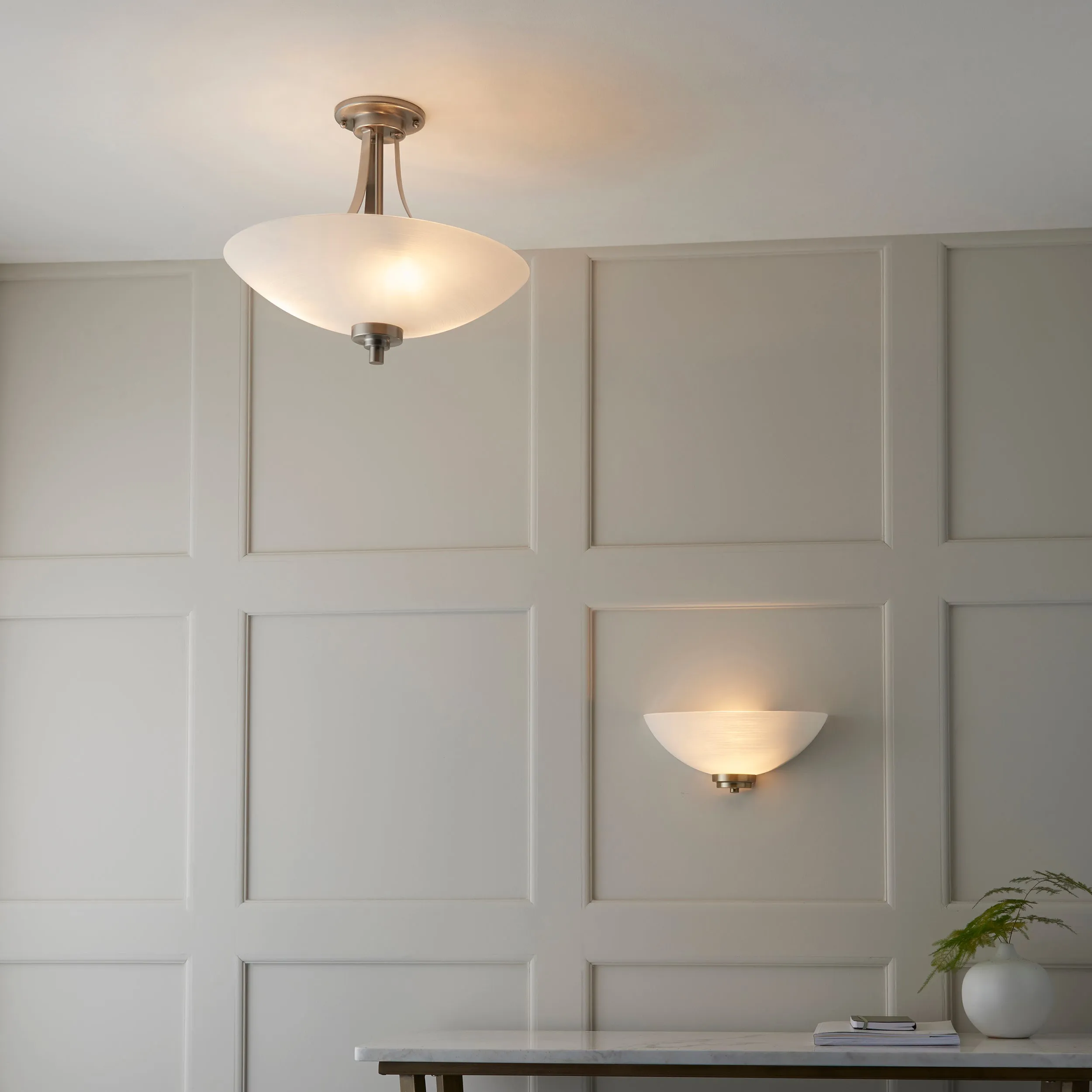 Endon WELLES-1WBAB Welles 1lt Wall Antique brass plate & white glass 60W E27 GLS (Required)