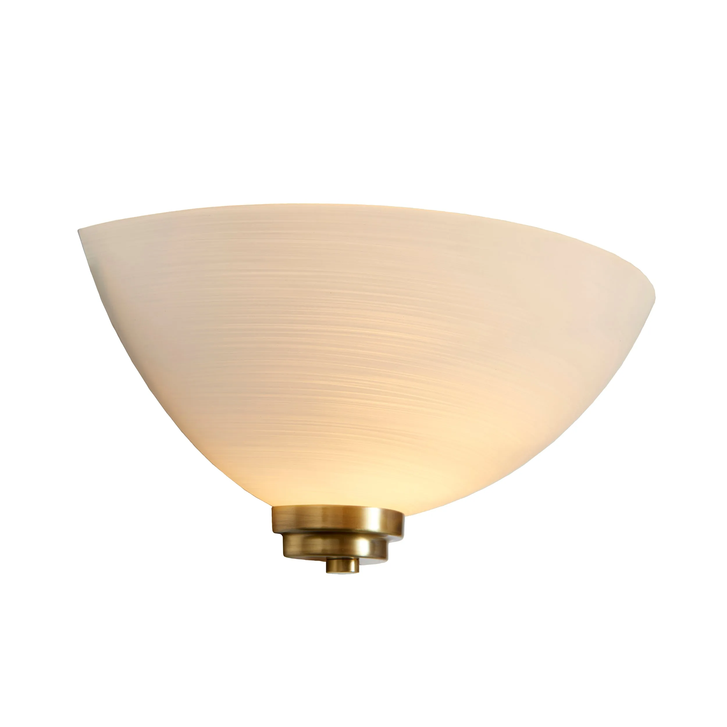 Endon WELLES-1WBAB Welles 1lt Wall Antique brass plate & white glass 60W E27 GLS (Required)