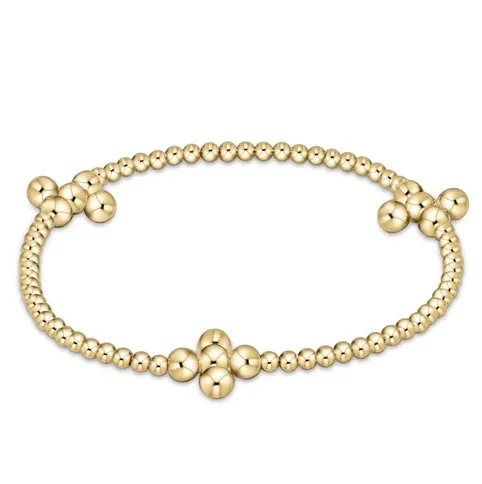 Enewton Signature Cross Gold Pattern 2.5mm Bead Bracelet - Classic Beaded