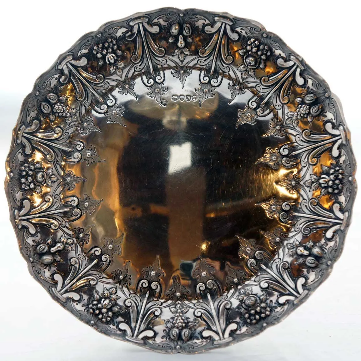 English Victorian Martin Hall and Company Sterling Silver Tazza