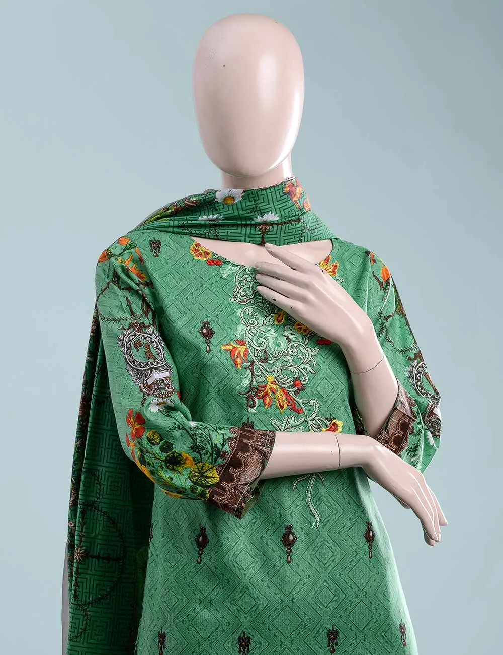 ET-6A - Hibiscus Glory   |  Unstitched Printed & Embroidered Cambric Dress
