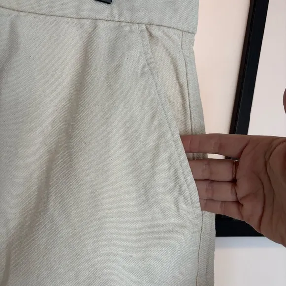 Everlane Cream The Canvas Stamp Skirt. Size 12. NWT