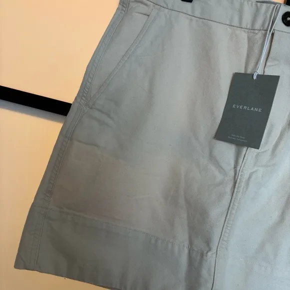 Everlane Cream The Canvas Stamp Skirt. Size 12. NWT