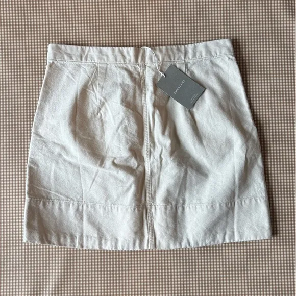 Everlane Cream The Canvas Stamp Skirt. Size 12. NWT