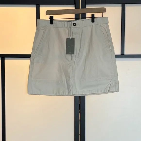 Everlane Cream The Canvas Stamp Skirt. Size 12. NWT