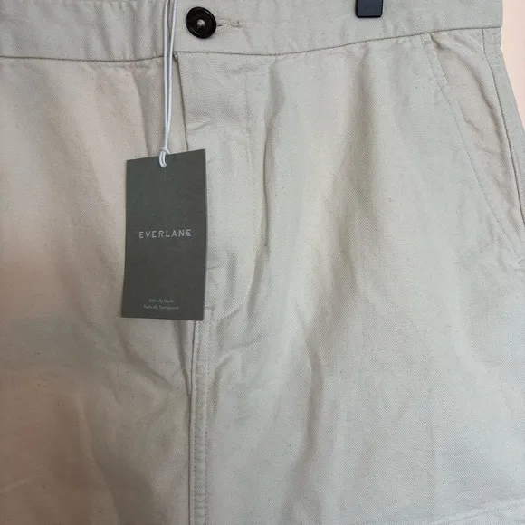 Everlane Cream The Canvas Stamp Skirt. Size 12. NWT