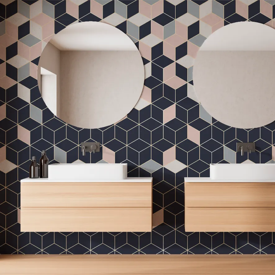 Falling Cubes Wallpaper Mural