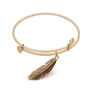 Feather, Bangle Antique Gold Color Finish