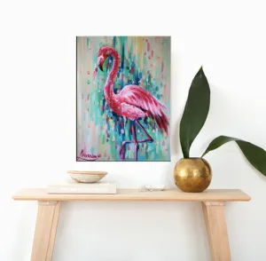 Flamingo Birds Art Canvas Print “All In Pink” Canvas Wall Art
