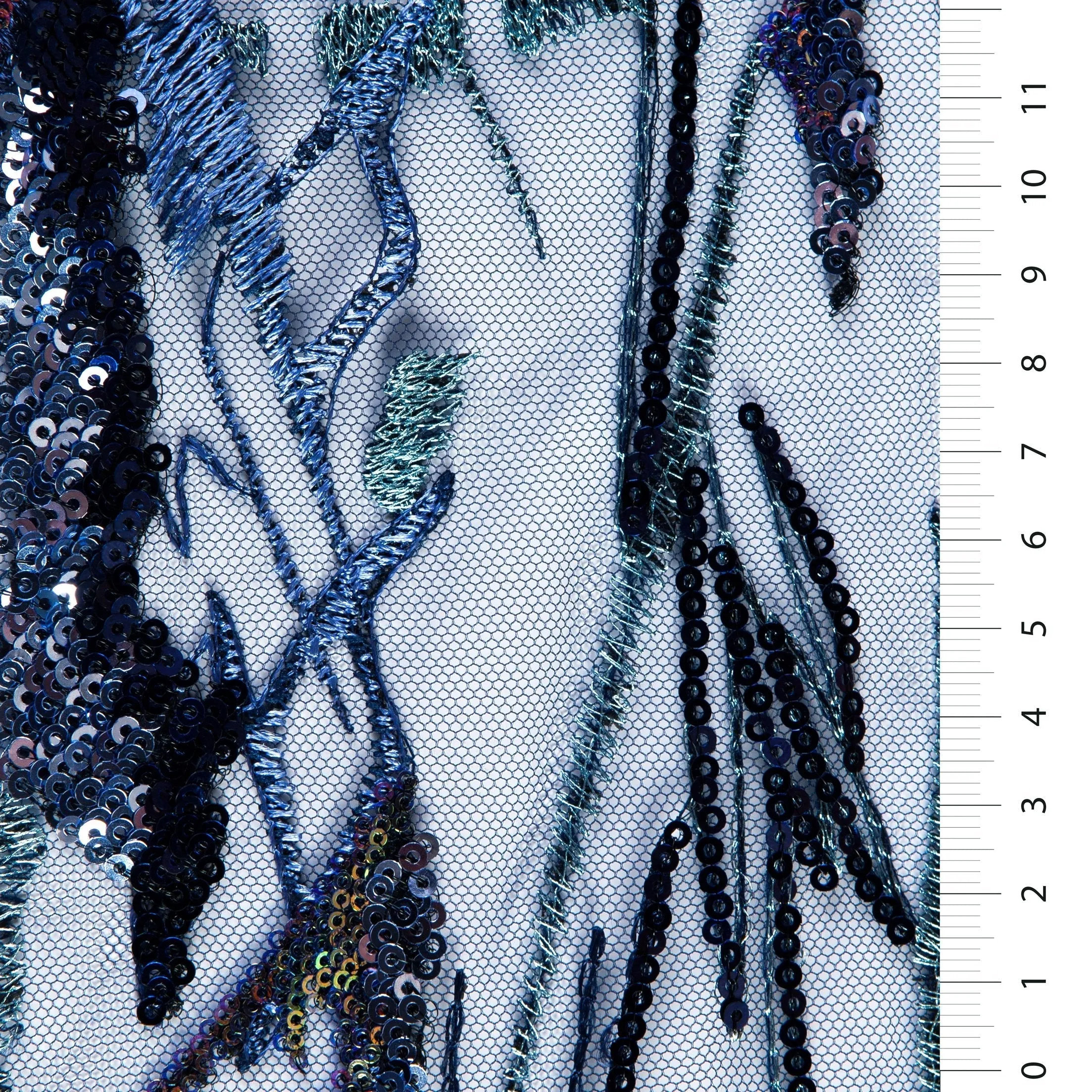 Floral Design Colorful Sequin Embroidery Tulle Fabric