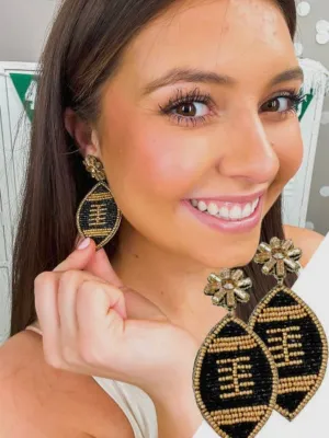 Football Beaded Earrings