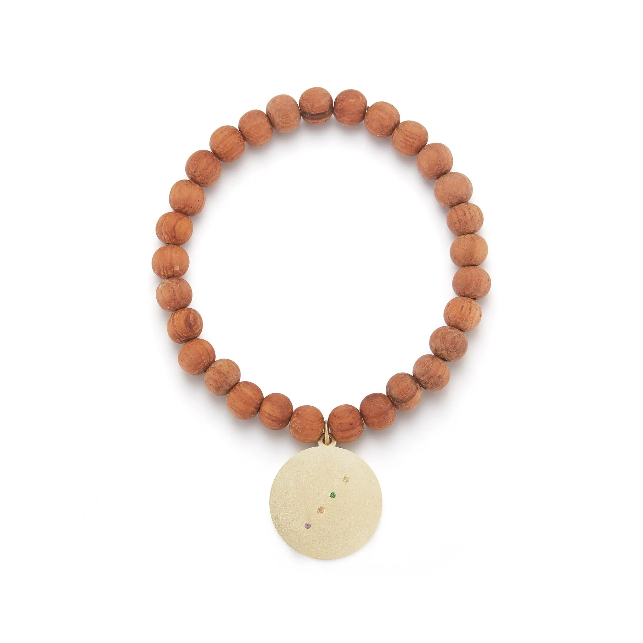 Fox Wood Bead Charm Bracelet