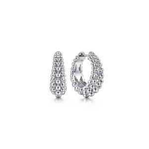 Gabriel Sterling Silver 20mm Bujukan Beaded Hoop Earring