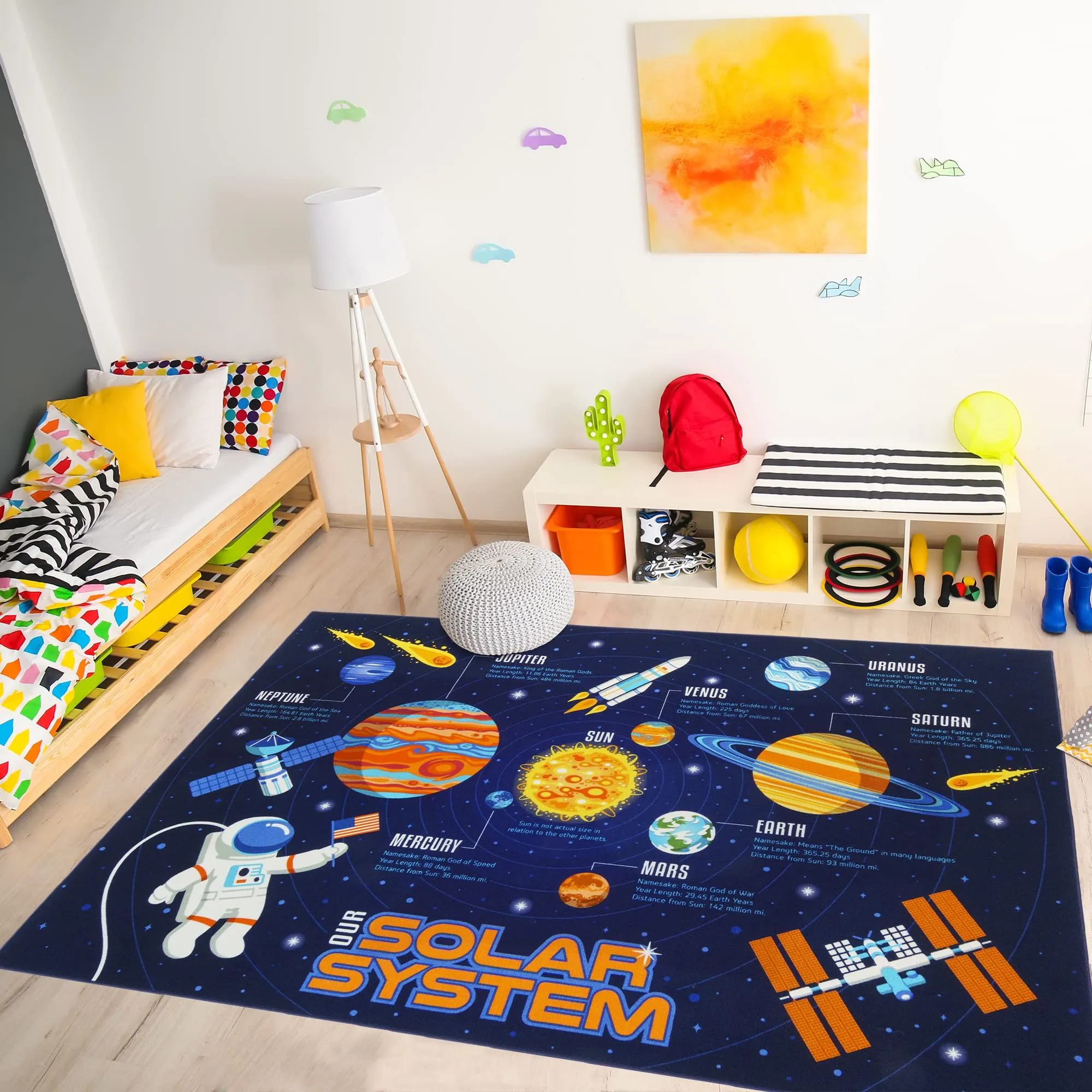 Gertmenian Smithsonian Solar System Area Rug for Kids’ Education and