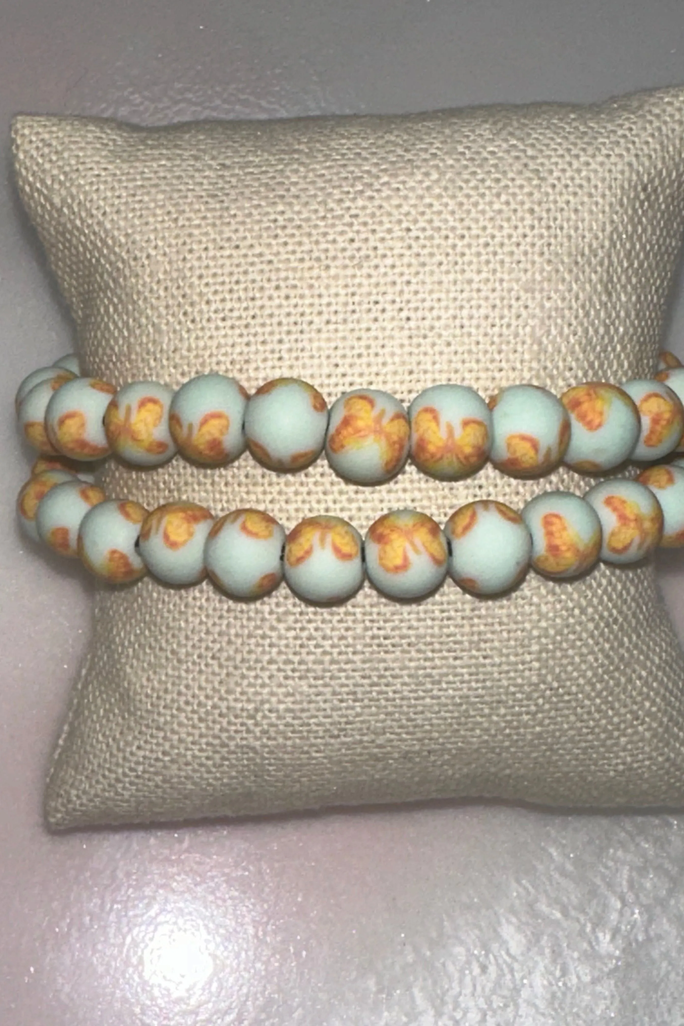 Golden Butterfly Beaded Bracelet