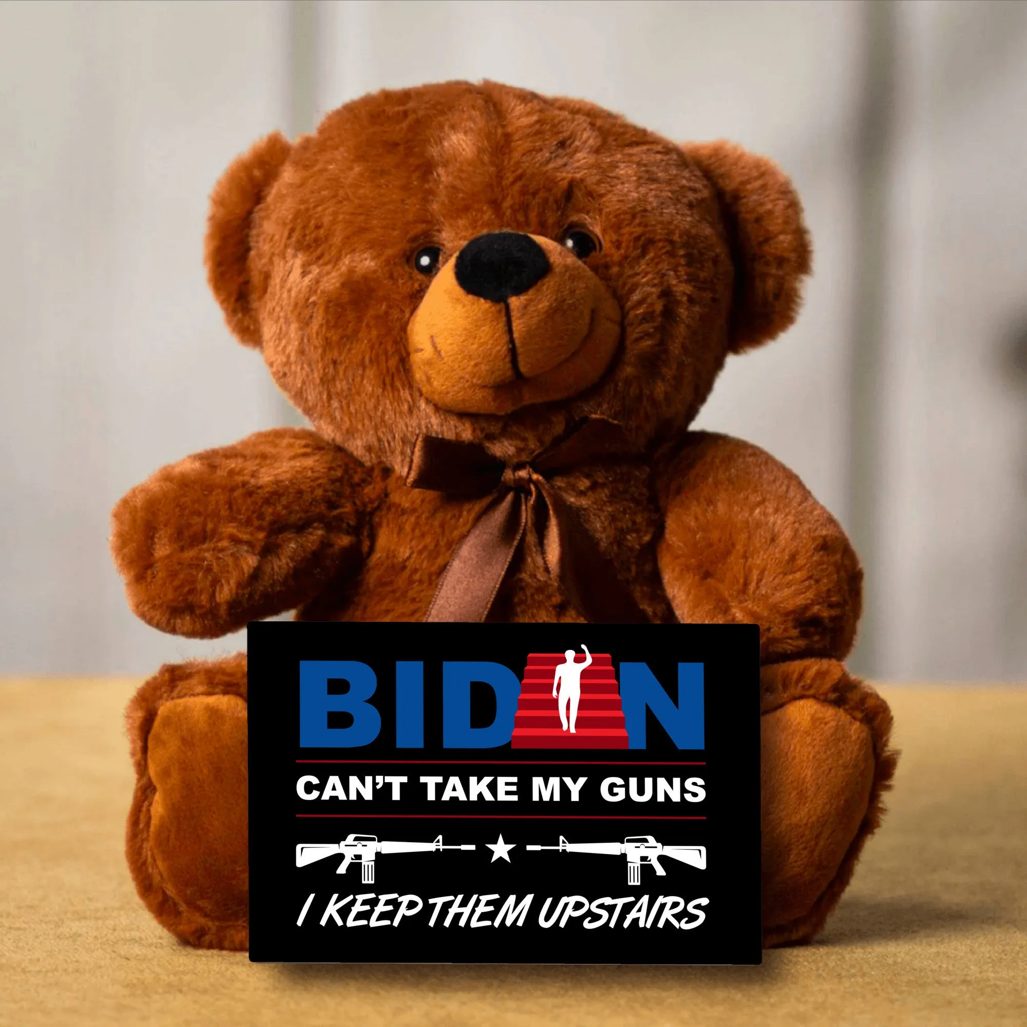 Guns Upstairs Teddy Bear with Message Card, PRICE INCLUDES FREE SHIPPING