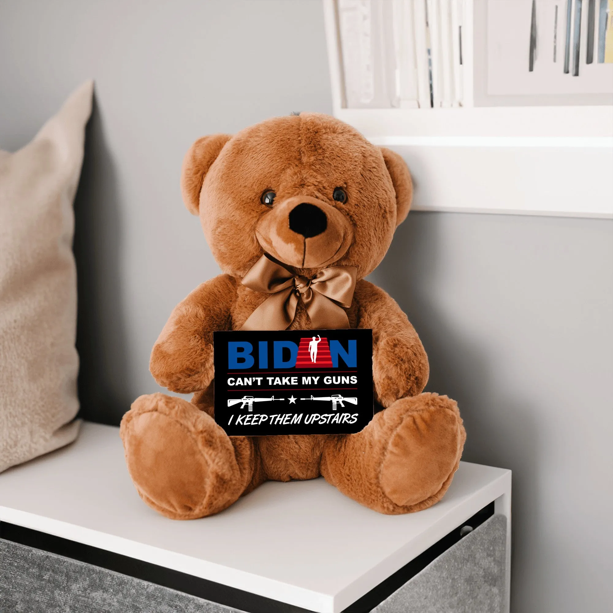 Guns Upstairs Teddy Bear with Message Card, PRICE INCLUDES FREE SHIPPING