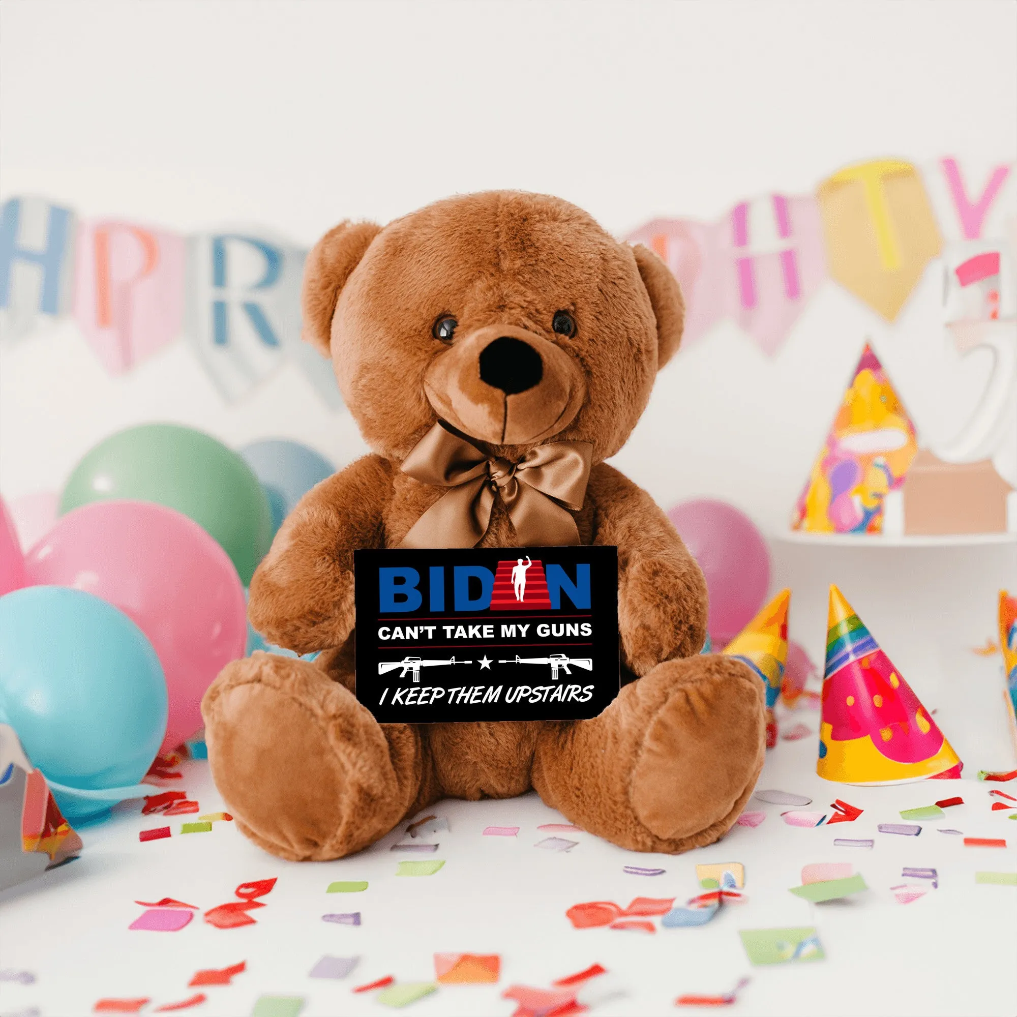 Guns Upstairs Teddy Bear with Message Card, PRICE INCLUDES FREE SHIPPING