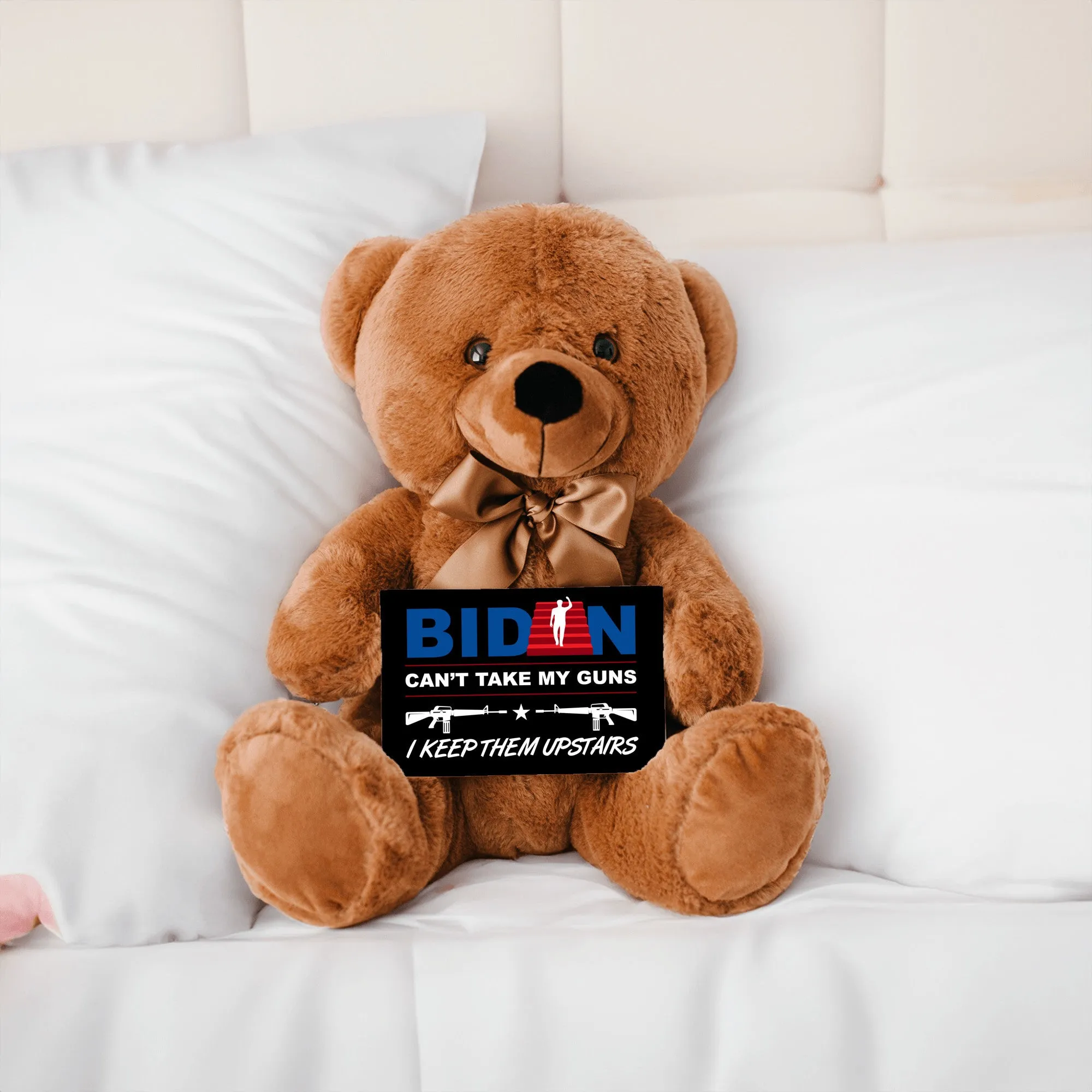Guns Upstairs Teddy Bear with Message Card, PRICE INCLUDES FREE SHIPPING