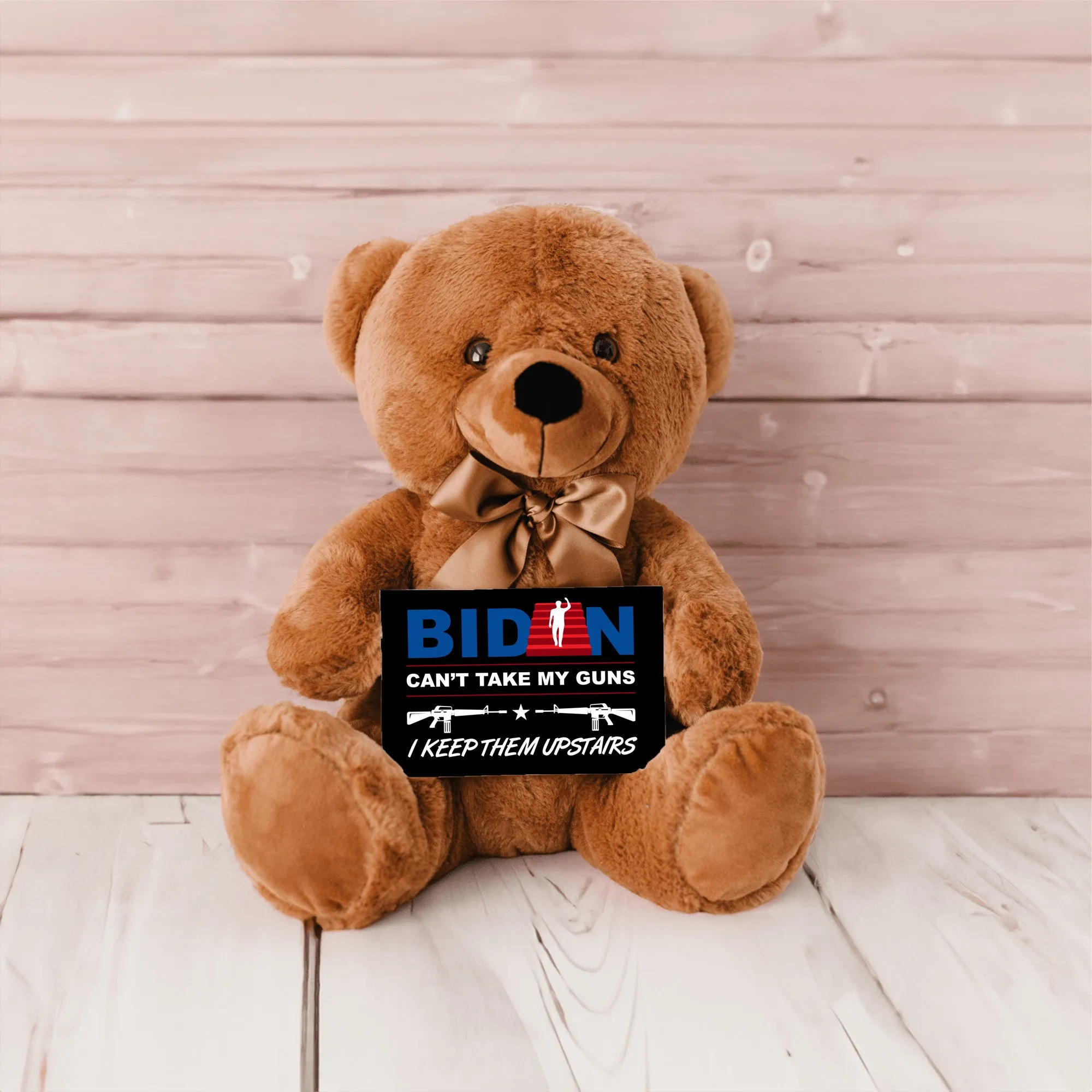 Guns Upstairs Teddy Bear with Message Card, PRICE INCLUDES FREE SHIPPING