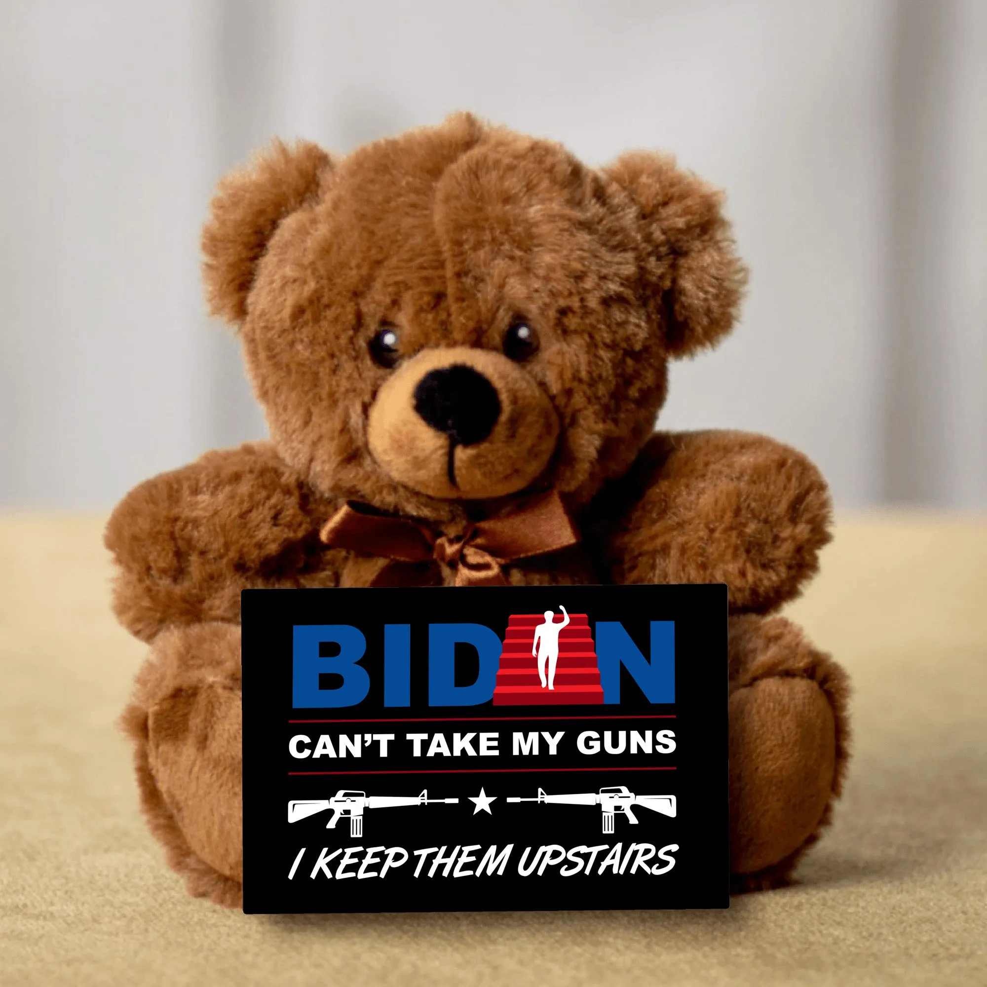 Guns Upstairs Teddy Bear with Message Card, PRICE INCLUDES FREE SHIPPING