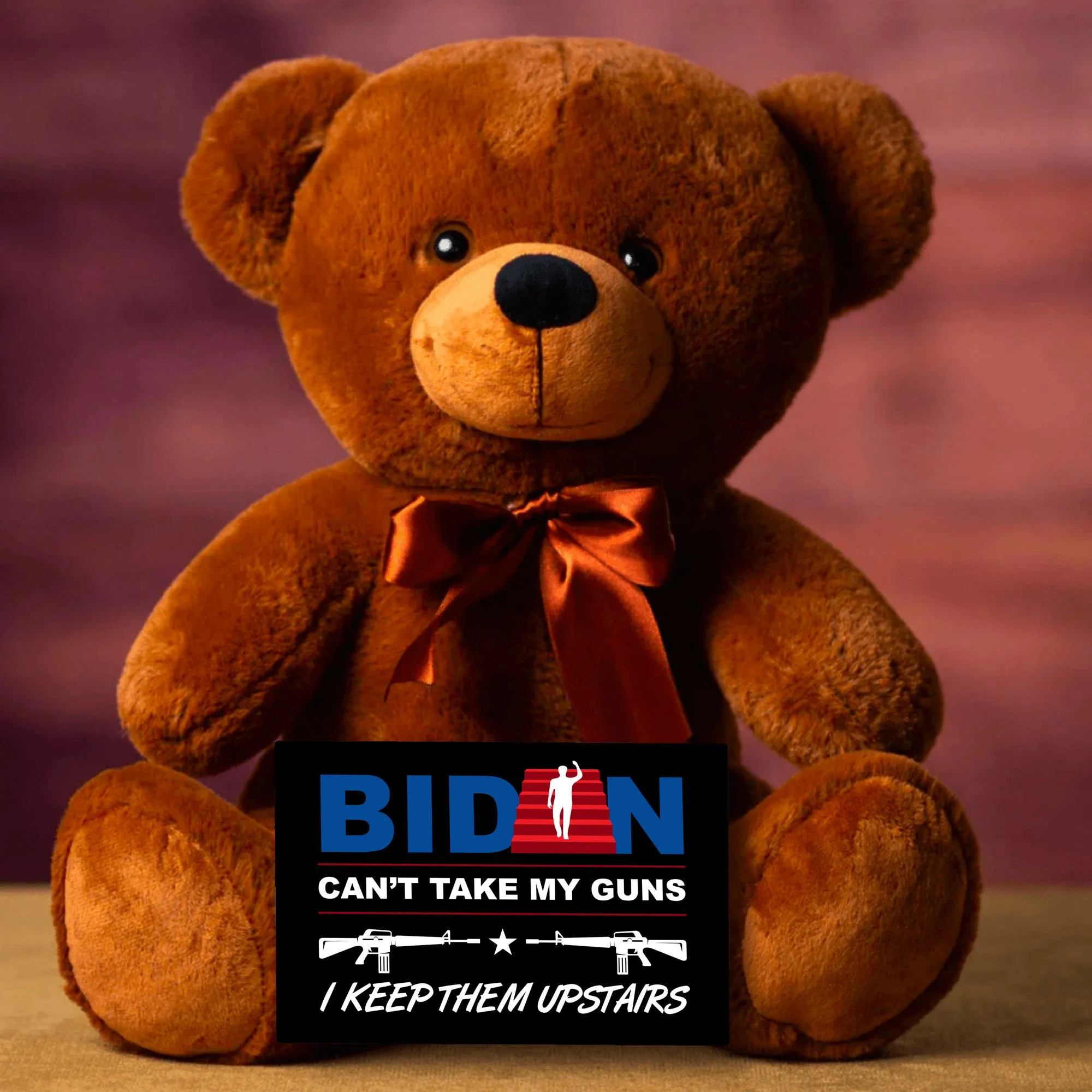 Guns Upstairs Teddy Bear with Message Card, PRICE INCLUDES FREE SHIPPING