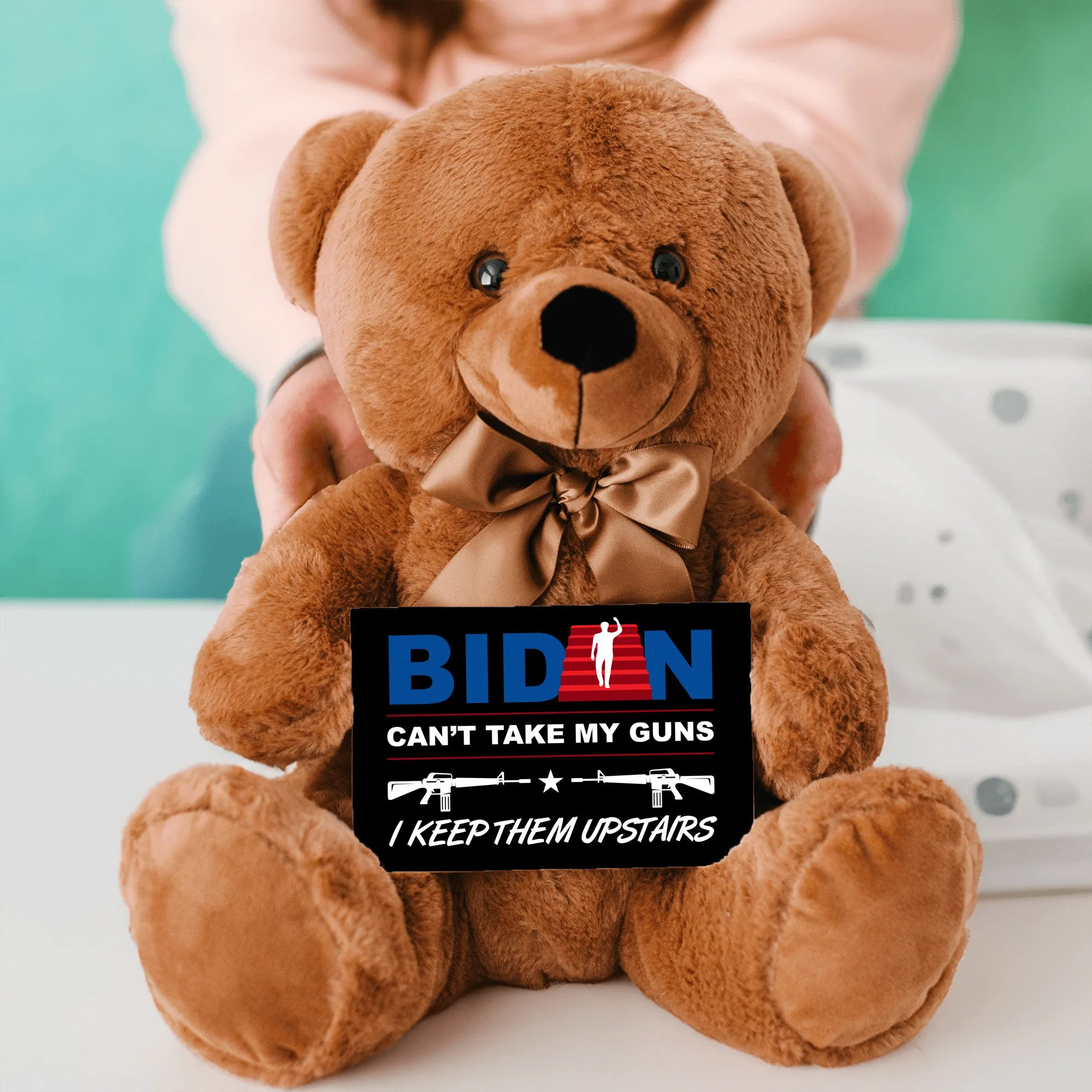 Guns Upstairs Teddy Bear with Message Card, PRICE INCLUDES FREE SHIPPING