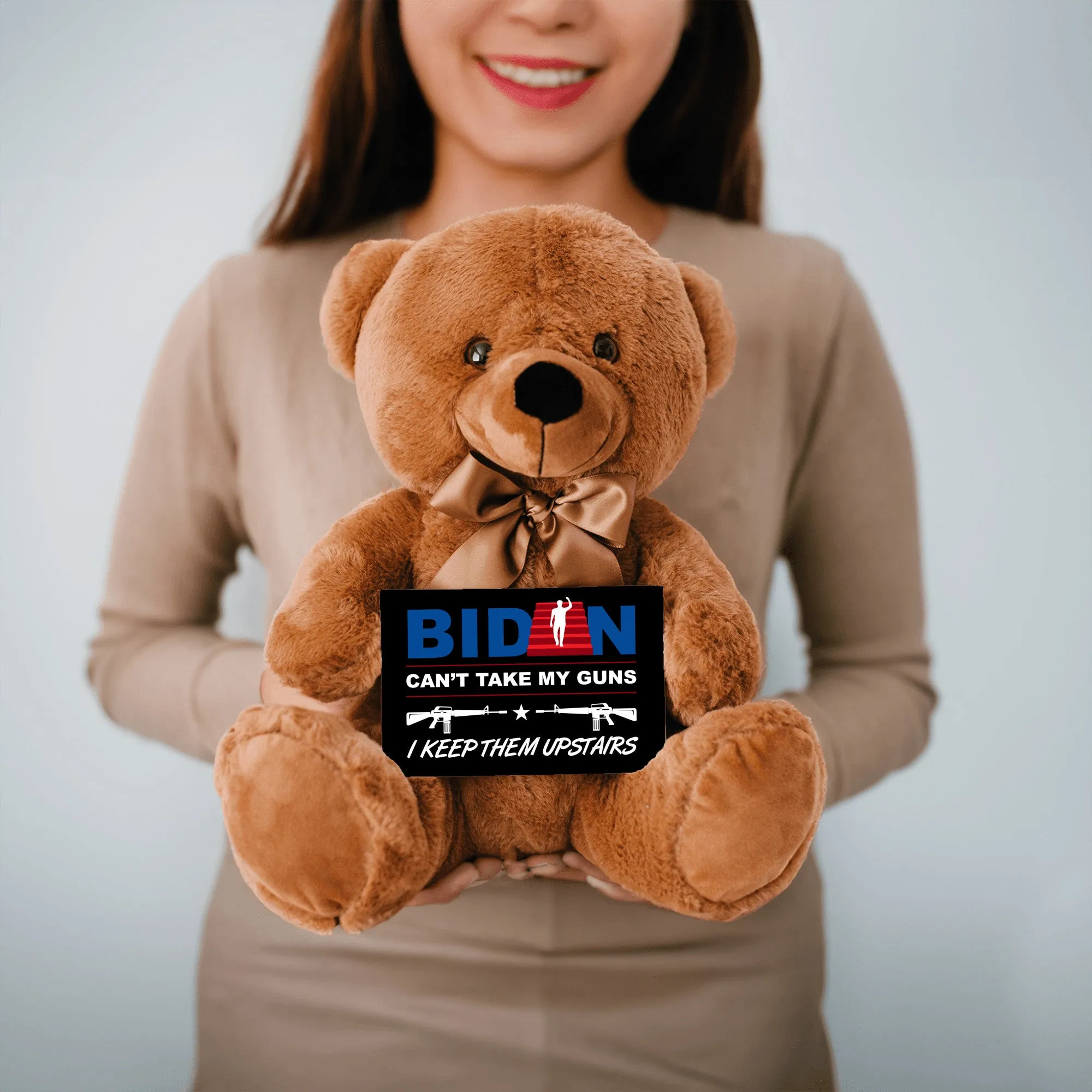 Guns Upstairs Teddy Bear with Message Card, PRICE INCLUDES FREE SHIPPING