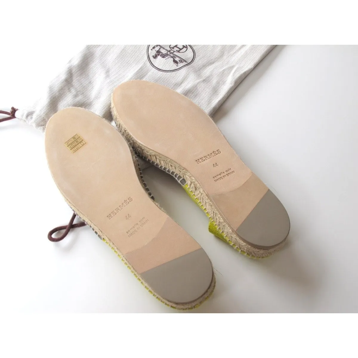 Hermes Kaki Anis Eusebio Espadrilles Sneakers Men Shoes New!