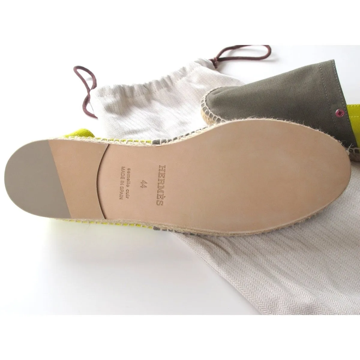 Hermes Kaki Anis Eusebio Espadrilles Sneakers Men Shoes New!