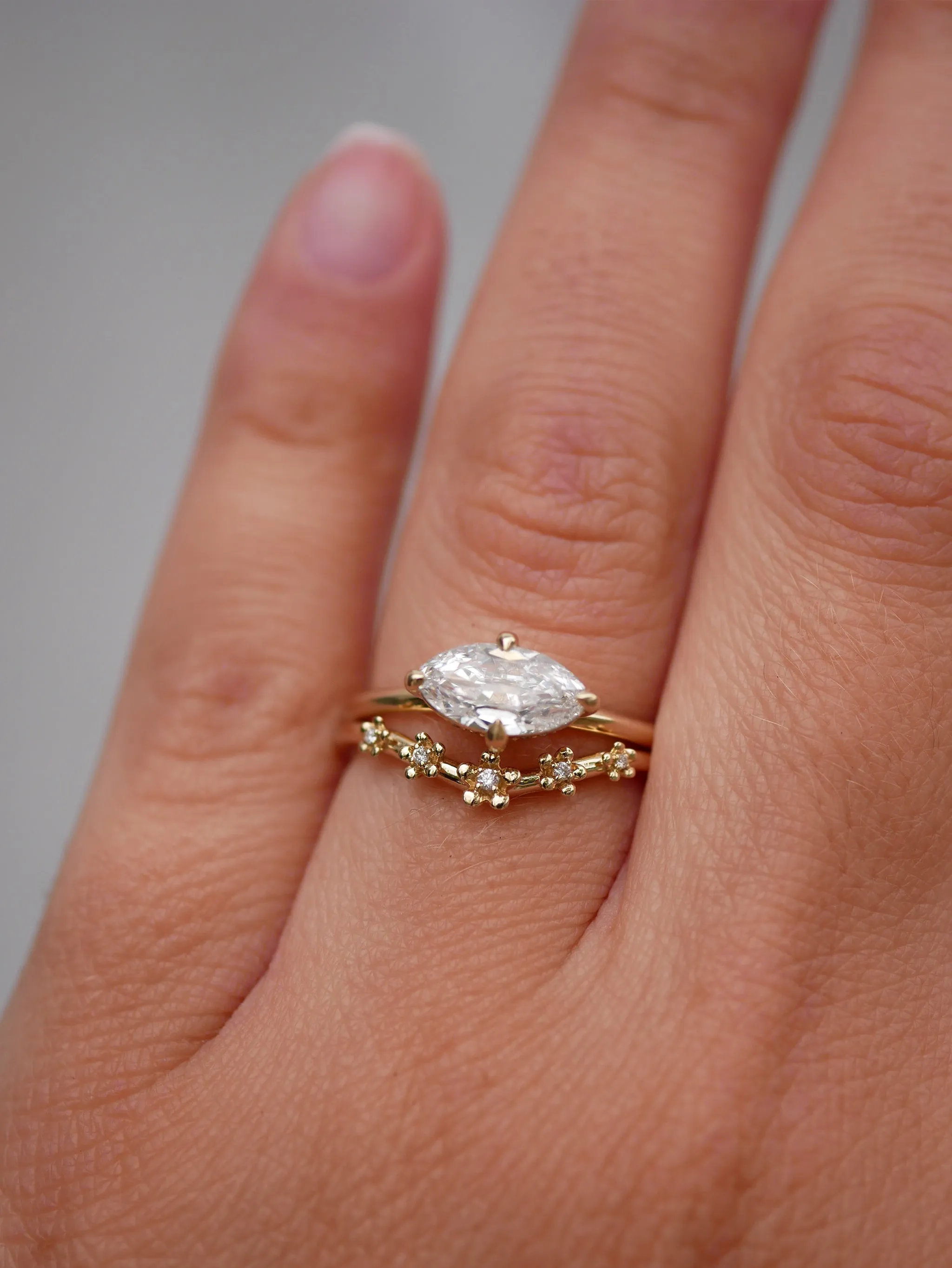 Hidden Halo Moval Diamond Ring