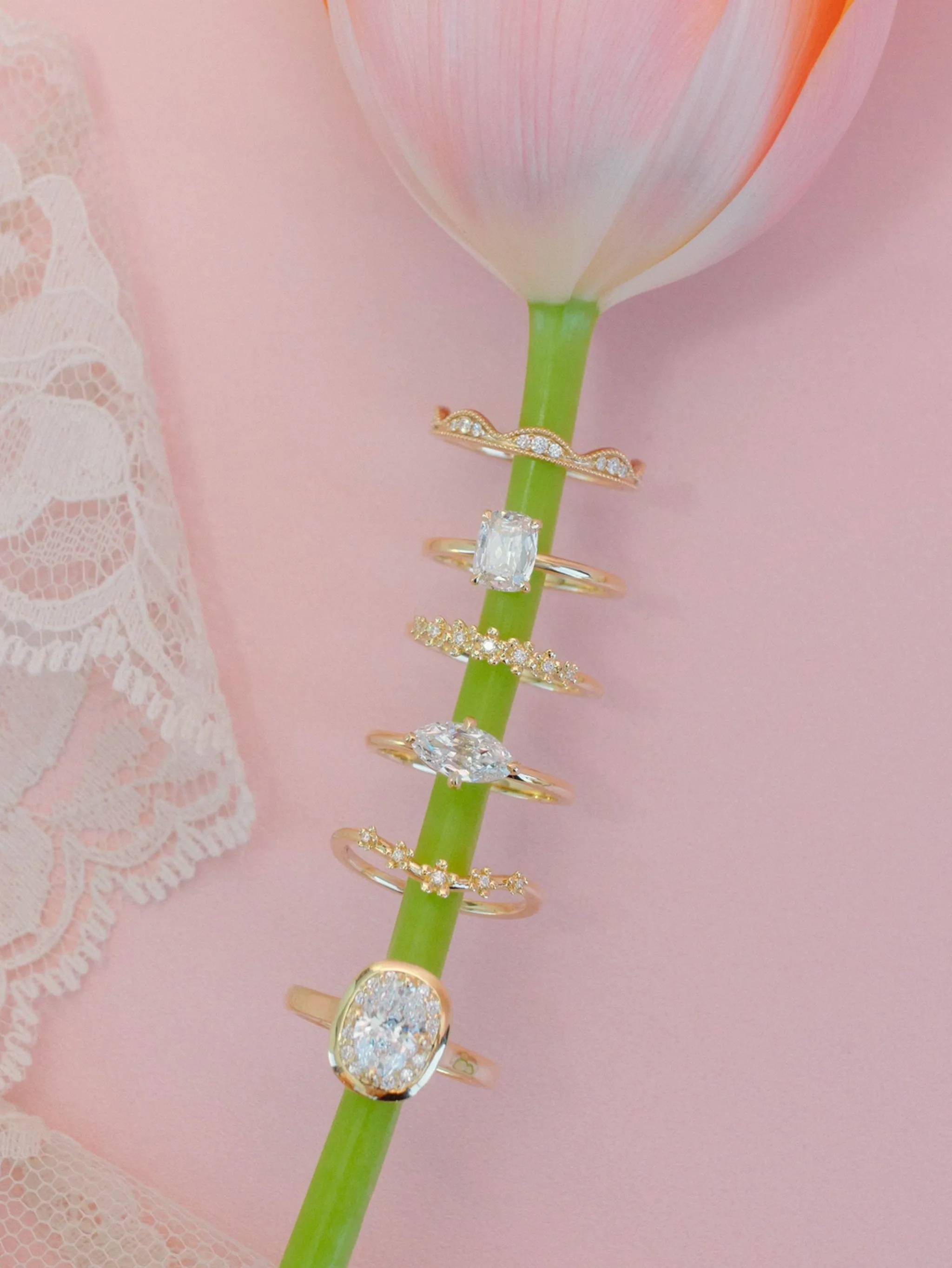 Hidden Halo Moval Diamond Ring