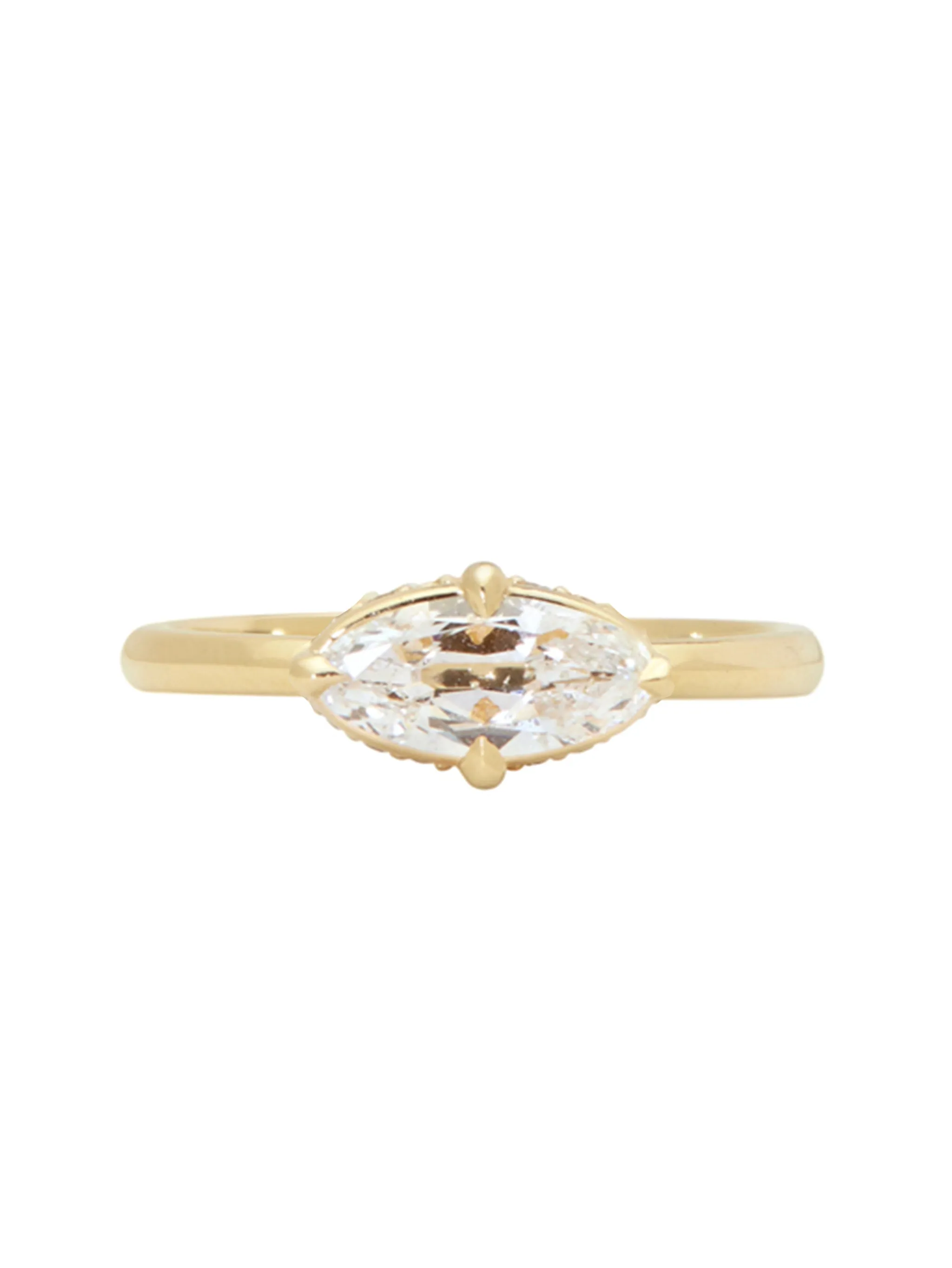 Hidden Halo Moval Diamond Ring