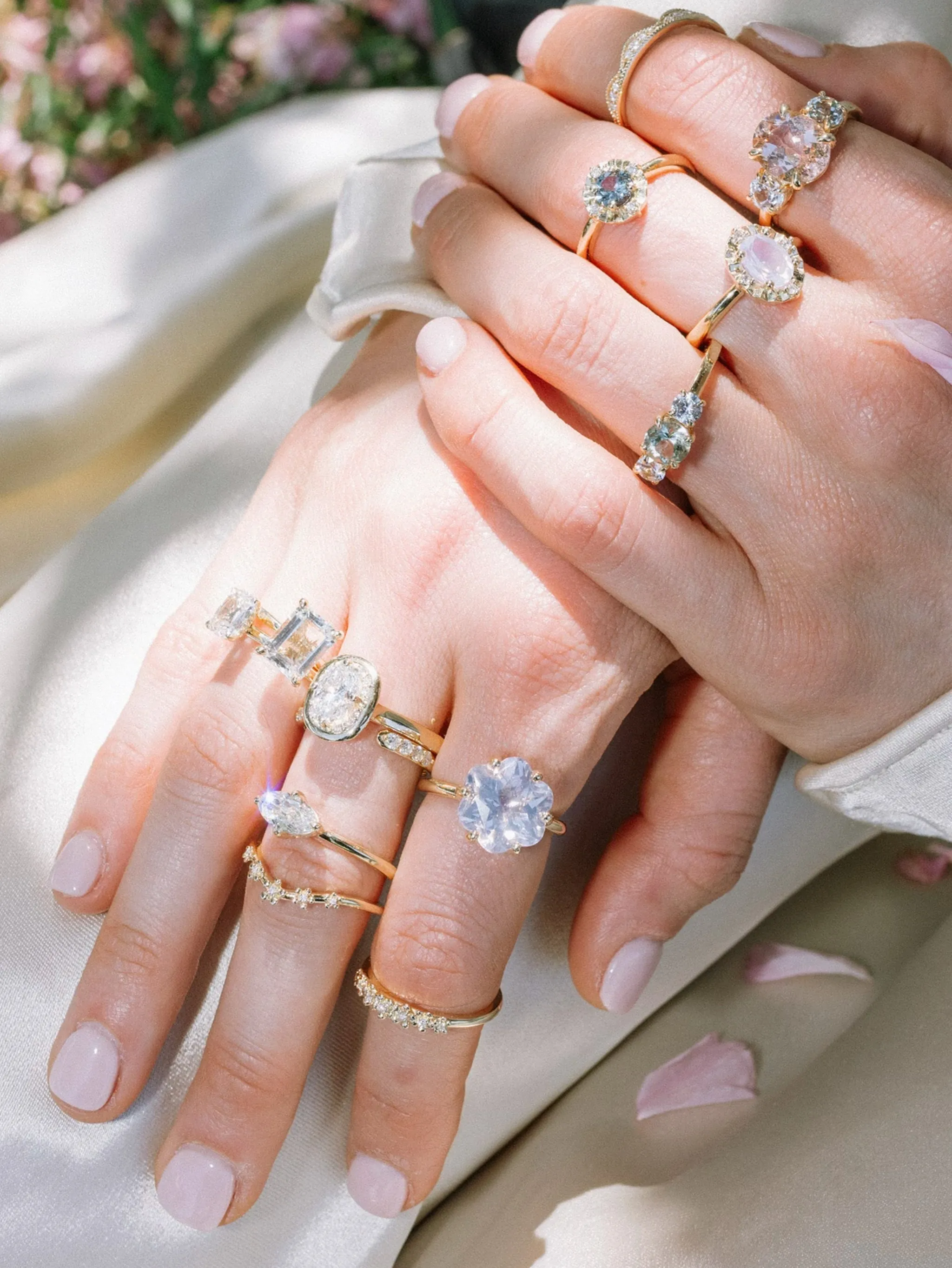 Hidden Halo Moval Diamond Ring