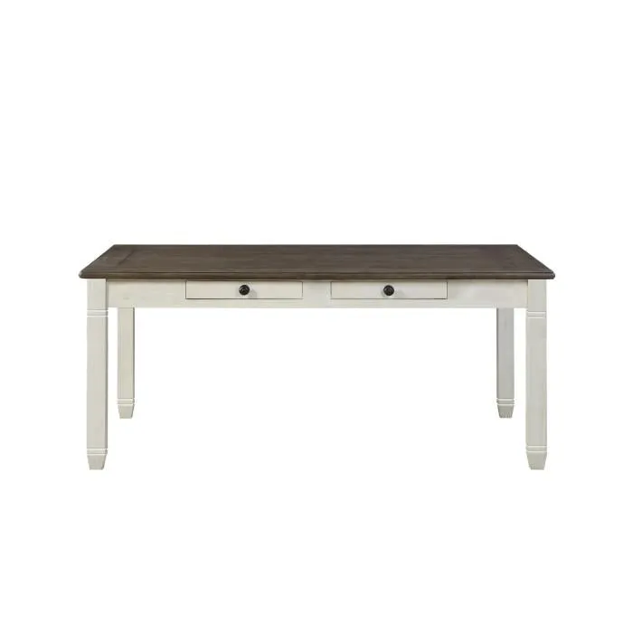 Homelegance Granby Dining Table in White & Brown 5627NW-72