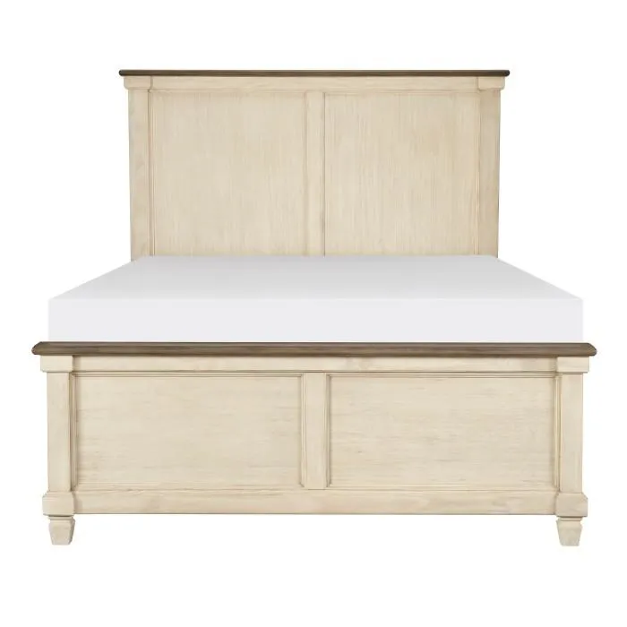 Homelegance Weaver Queen Panel Bed in Antique White 1626-1*