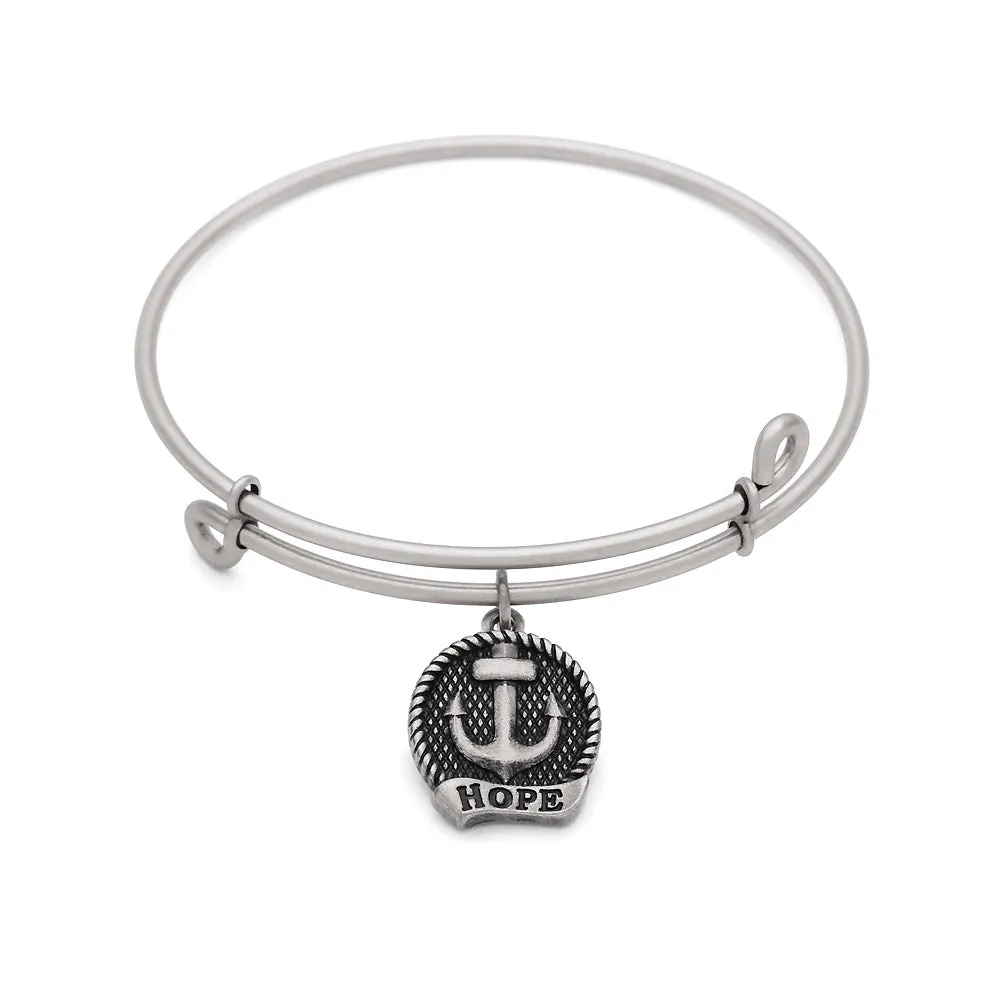 Hope, Bangle Antique Silver Color Finish