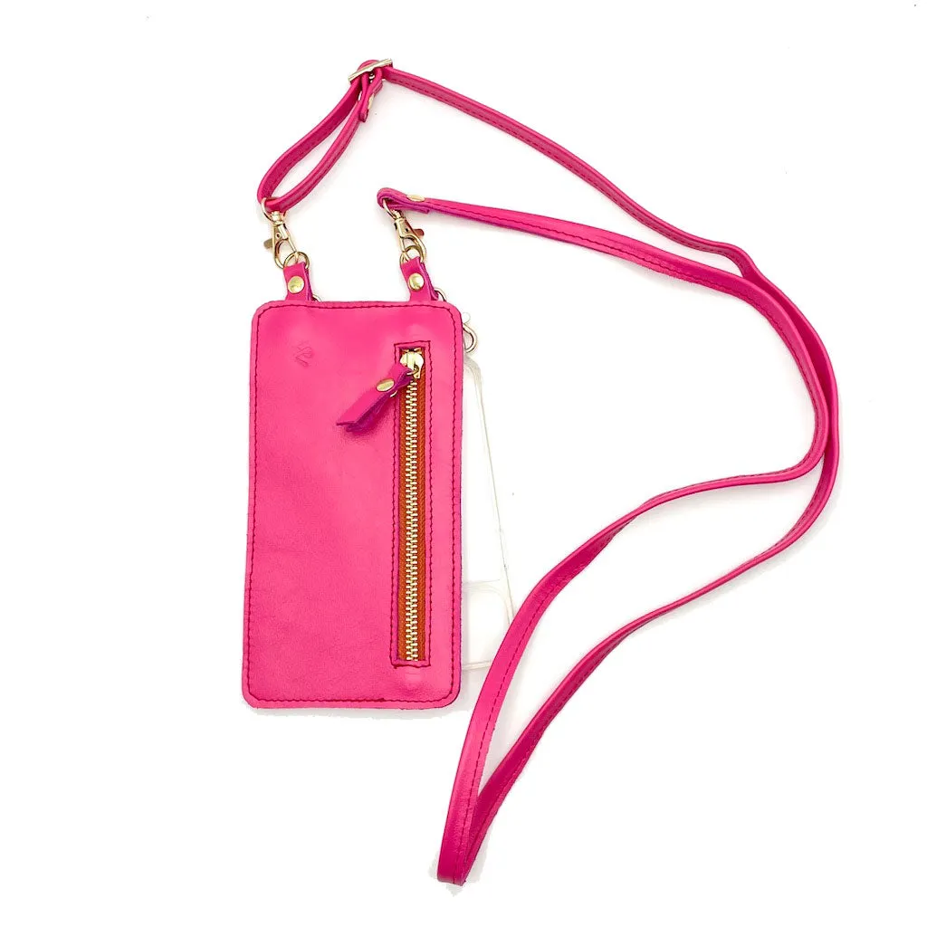 Hot Pink Leather Purse & Strap