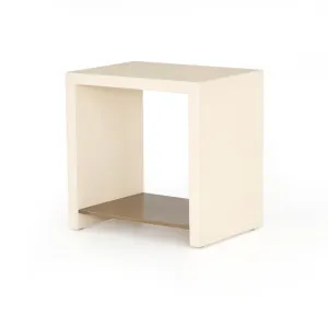 Hugo End Table-Parchment White